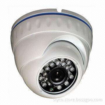 Vandal-proof Dome CCTV Camera, Built-in 2.8mm Lens, 20m IR Night Vision Distance, 12V DC Power
